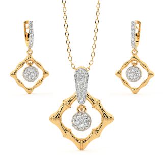 Zahra Round Diamond Pendant Set